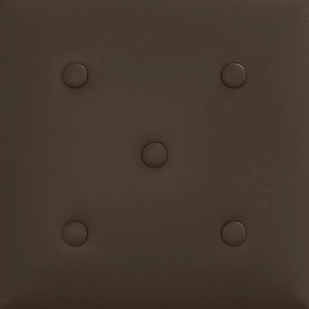 vidaXL Materiales De Construcción-Cabecero de Pared 12 pcs Marrón 30 x 30 cm Cuero sintético