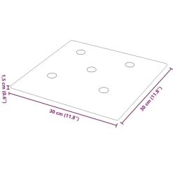 vidaXL Materiales De Construcción-Cabecero de Pared 12 pcs Marrón 30 x 30 cm Cuero sintético