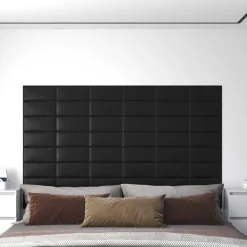 vidaXL Cabecero de Pared 12 pcs 30 x 15 cm tela Negro Hot