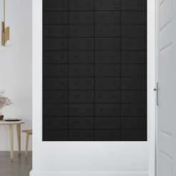 vidaXL Materiales De Construcción-Cabecero de Pared 12 pcs 30 x 15 cm Cuero sintético
