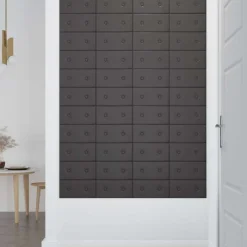 vidaXL Materiales De Construcción-Cabecero de Pared 12 pcs 30 x 15 cm Cuero sintético