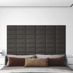 vidaXL Cabecero de Pared 12 pcs 30 x 15 cm tela Gris oscuro Hot