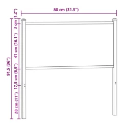 vidaXL Cabecero de repuesto de madera de ingeniería y acero 75 cm Roble ahumado Best