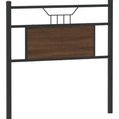 vidaXL Cabecero de repuesto de madera de ingeniería y acero marrón roble 75 cm Marrón roble Best