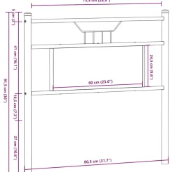 vidaXL Cabecero de repuesto de madera de ingeniería y acero marrón roble 75 cm Marr&oacute;n roble Best