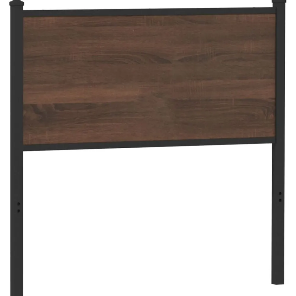vidaXL Camas Y Accesorios-Cabecero de repuesto de madera de ingeniería y acero marrón roble 75 cm