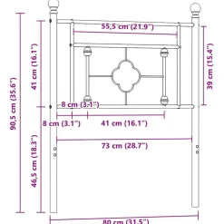 vidaXL Camas Y Accesorios-Cabecero de repuesto de metal 75 cm