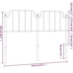 vidaXL Camas Y Accesorios-Cabecero de repuesto de metal 150 cm