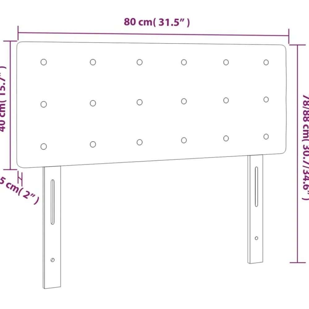 vidaXL Camas Y Accesorios-Cabecero de tela 80x5x78/88 cm