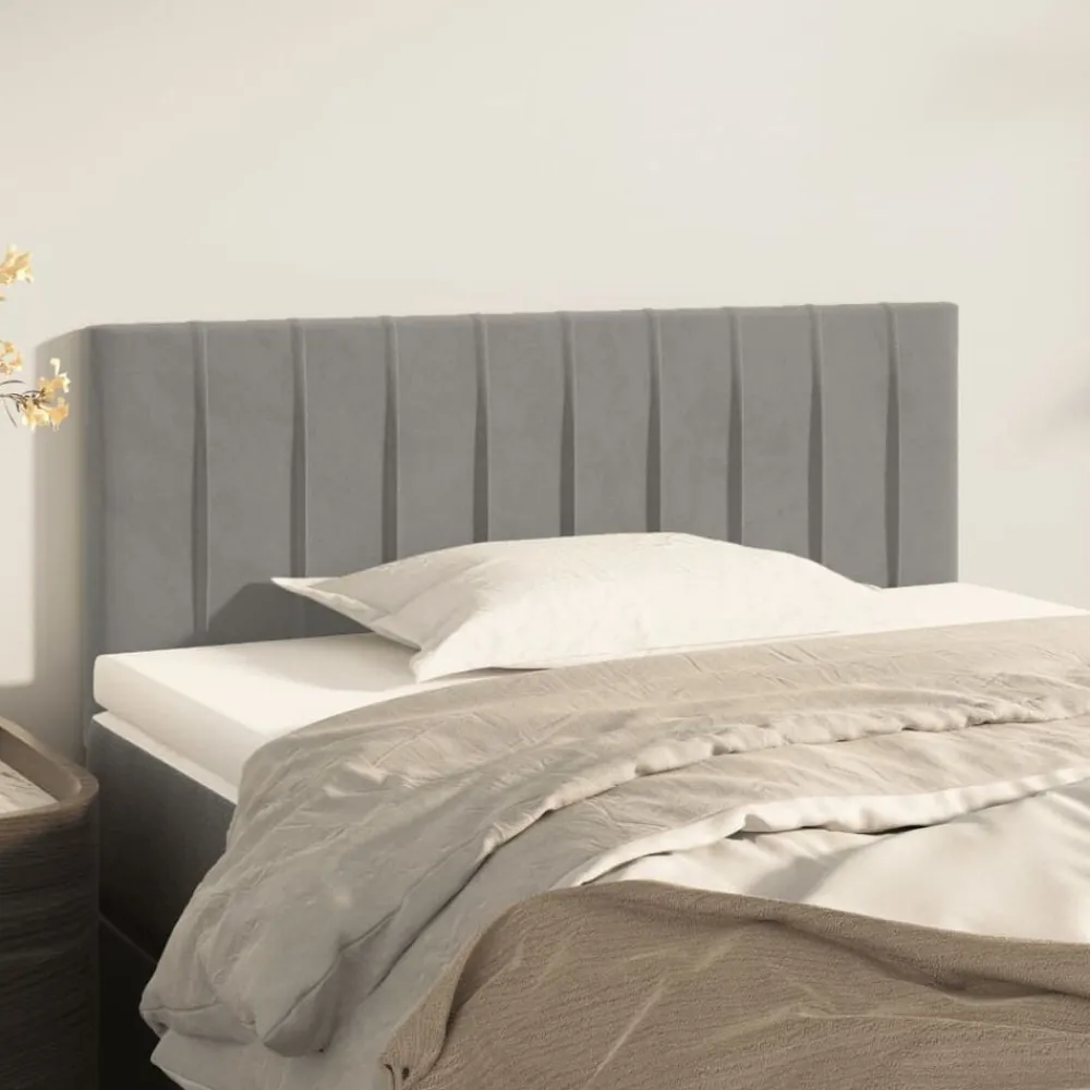 vidaXL Cabecero de terciopelo 80x5x78/88 cm Gris claro Best