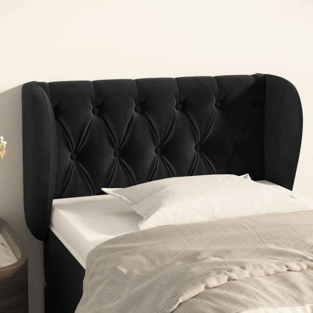 vidaXL Cabecero de terciopelo 83x23x78/88 cm Negro Discount