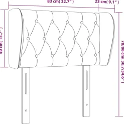 vidaXL Cabecero de terciopelo 83x23x78/88 cm Negro Discount