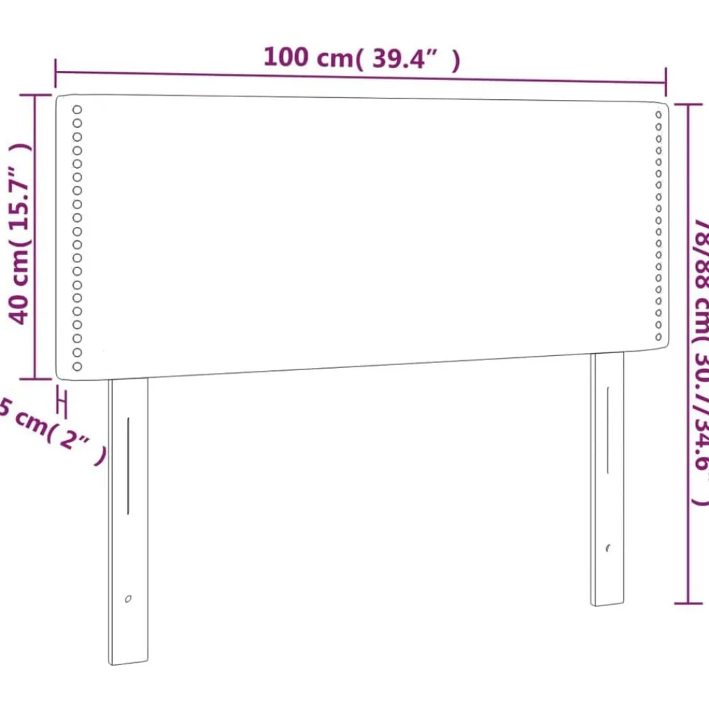 vidaXL Camas Y Accesorios-Cabecero de terciopelo 100x5x78/88 cm
