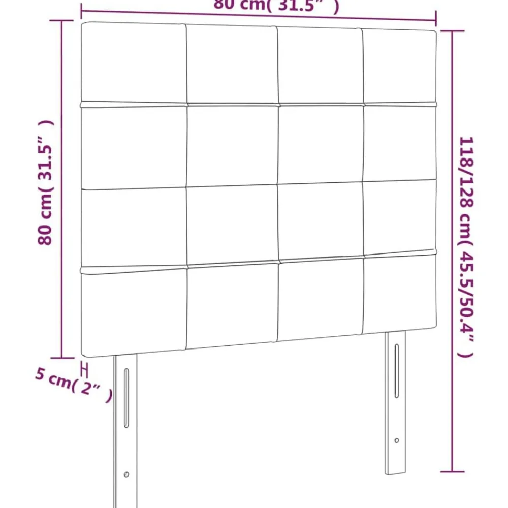 vidaXL Camas Y Accesorios-Cabecero 80x5x118/128 cm terciopelo