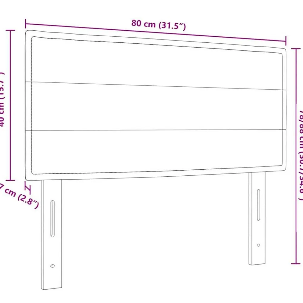 vidaXL Camas Y Accesorios-Cabecero 80 cm tela