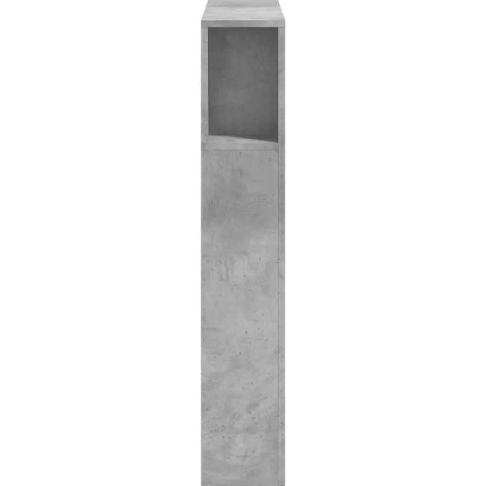 vidaXL Camas Y Accesorios-Cabecero LED madera ingeniería gris hormigón 100x18,5x103,5 cm