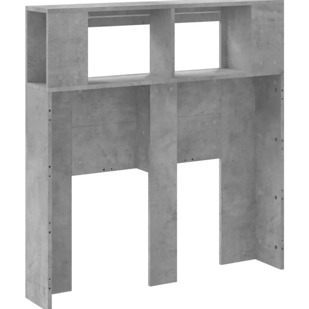 vidaXL Camas Y Accesorios-Cabecero LED madera ingeniería gris hormigón 100x18,5x103,5 cm