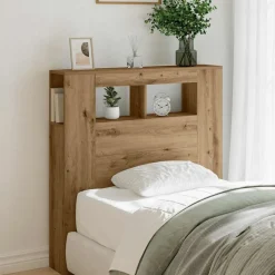 vidaXL Cabecero LED madera ingeniería 100x18,5x103,5 cm Roble artisan Sale