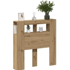 vidaXL Cabecero LED madera ingeniería 100x18,5x103,5 cm Roble artisan Sale