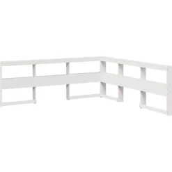 vidaXL Camas Y Accesorios-Cabecero librería en forma de L madera maciza pino 200cm