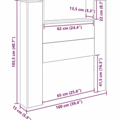 vidaXL Camas Y Accesorios-Cabecero 100 x 15 x 103,5 cm Madera de ingeniería