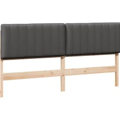 vidaXL Cabecero tapizado con cabecera Marrón y gris oscuro 200 cm Negro y gris oscuro