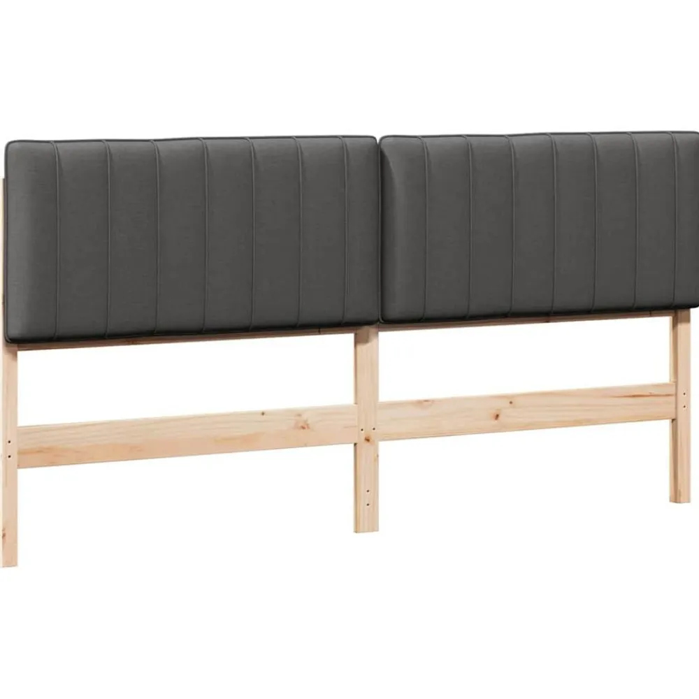 vidaXL Cabecero tapizado con cabecera Marrón y gris oscuro 200 cm Negro y gris oscuro