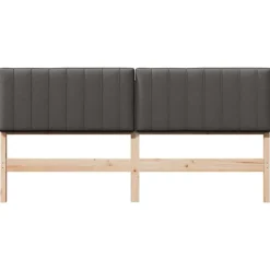 vidaXL Cabecero tapizado con cabecera Marrón y gris oscuro 200 cm Negro y gris oscuro