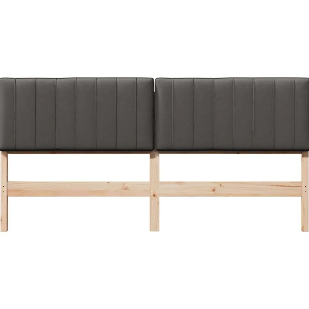 vidaXL Cabecero tapizado con cabecera Marrón y gris oscuro 200 cm Negro y gris oscuro