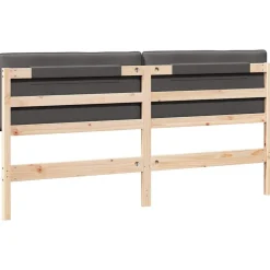 vidaXL Cabecero tapizado con cabecera Marrón y gris oscuro 200 cm Negro y gris oscuro