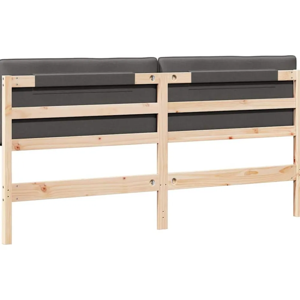 vidaXL Cabecero tapizado con cabecera Marrón y gris oscuro 200 cm Negro y gris oscuro