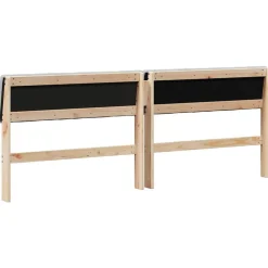 vidaXL Cabecero tapizado Gris Claro 200 cm Madera de pino macizo Marrón y gris claro Outlet