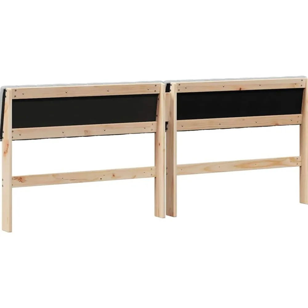 vidaXL Cabecero tapizado Gris Claro 200 cm Madera de pino macizo Marrón y gris claro Outlet