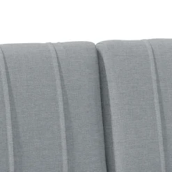 vidaXL Cabecero tapizado Gris Claro 200 cm Madera de pino macizo Marrón y gris claro Outlet