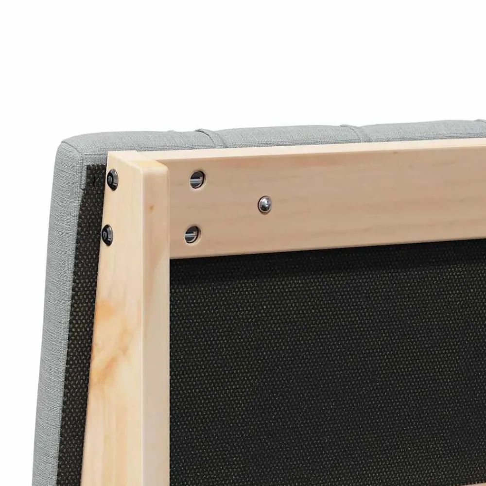 vidaXL Cabecero tapizado Gris Claro 200 cm Madera de pino macizo Marrón y gris claro Outlet