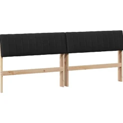 vidaXL Camas Y Accesorios-Cabecero tapizado Negro 200 cm Madera de pino macizo