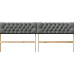 vidaXL Cabecero tapizado Gris oscuro 200 cm Madera de pino macizo Negro y gris oscuro Sale