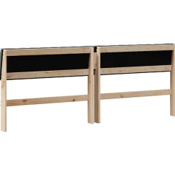 vidaXL Cabecero tapizado Gris oscuro 200 cm Madera de pino macizo Negro y gris oscuro Sale