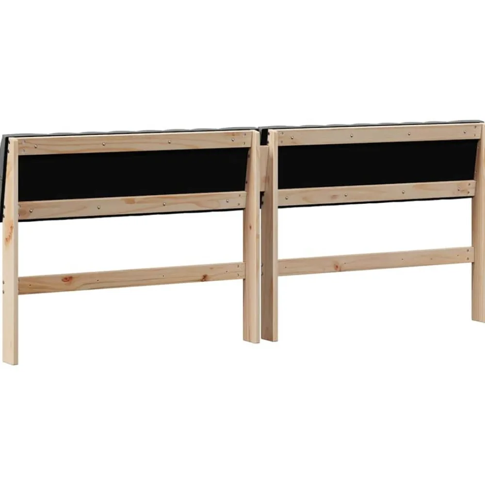 vidaXL Cabecero tapizado Gris oscuro 200 cm Madera de pino macizo Negro y gris oscuro Sale