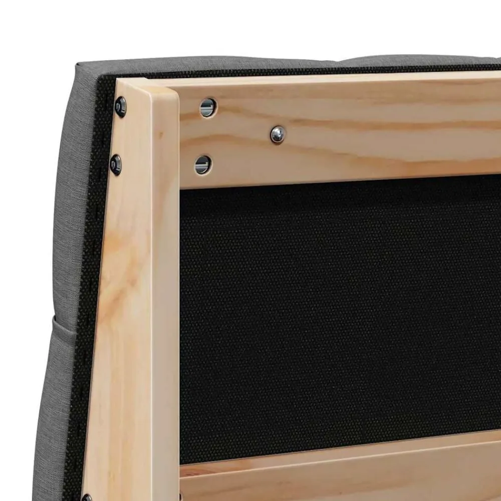 vidaXL Cabecero tapizado Gris oscuro 200 cm Madera de pino macizo Negro y gris oscuro Sale