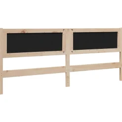 vidaXL Cabecero tapizado Marrón 200 cm Madera de pino macizo Marrón y taupe