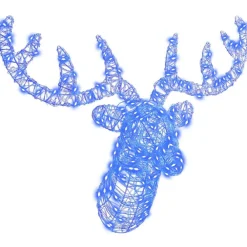 vidaXL Cabeza de Reno con 140 LED 68 x 36,5 x 62,5 cm Acrílico Azul Sale
