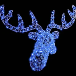 vidaXL Cabeza de Reno con 140 LED 68 x 36,5 x 62,5 cm Acrílico Azul Sale