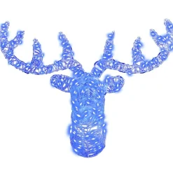 vidaXL Cabeza de Reno con 140 LED 68 x 36,5 x 62,5 cm Acrílico Azul Sale