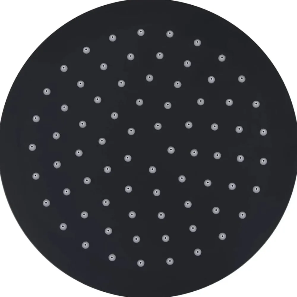 vidaXL Cabezal de ducha efecto lluvia acero inox redondo 20 cm Negro Hot