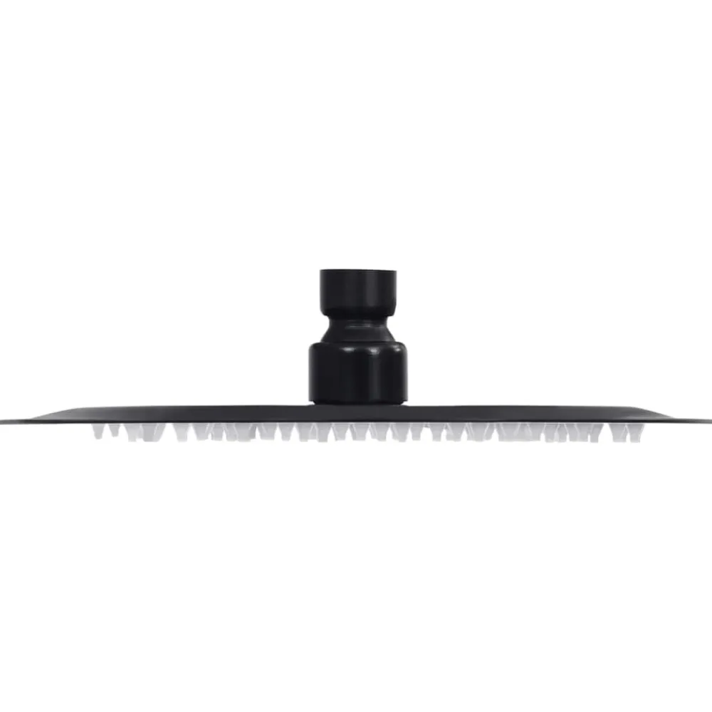 vidaXL Cabezal de ducha efecto lluvia acero inox redondo 20 cm Negro Hot