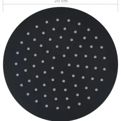 vidaXL Cabezal de ducha efecto lluvia acero inox redondo 20 cm Negro Hot