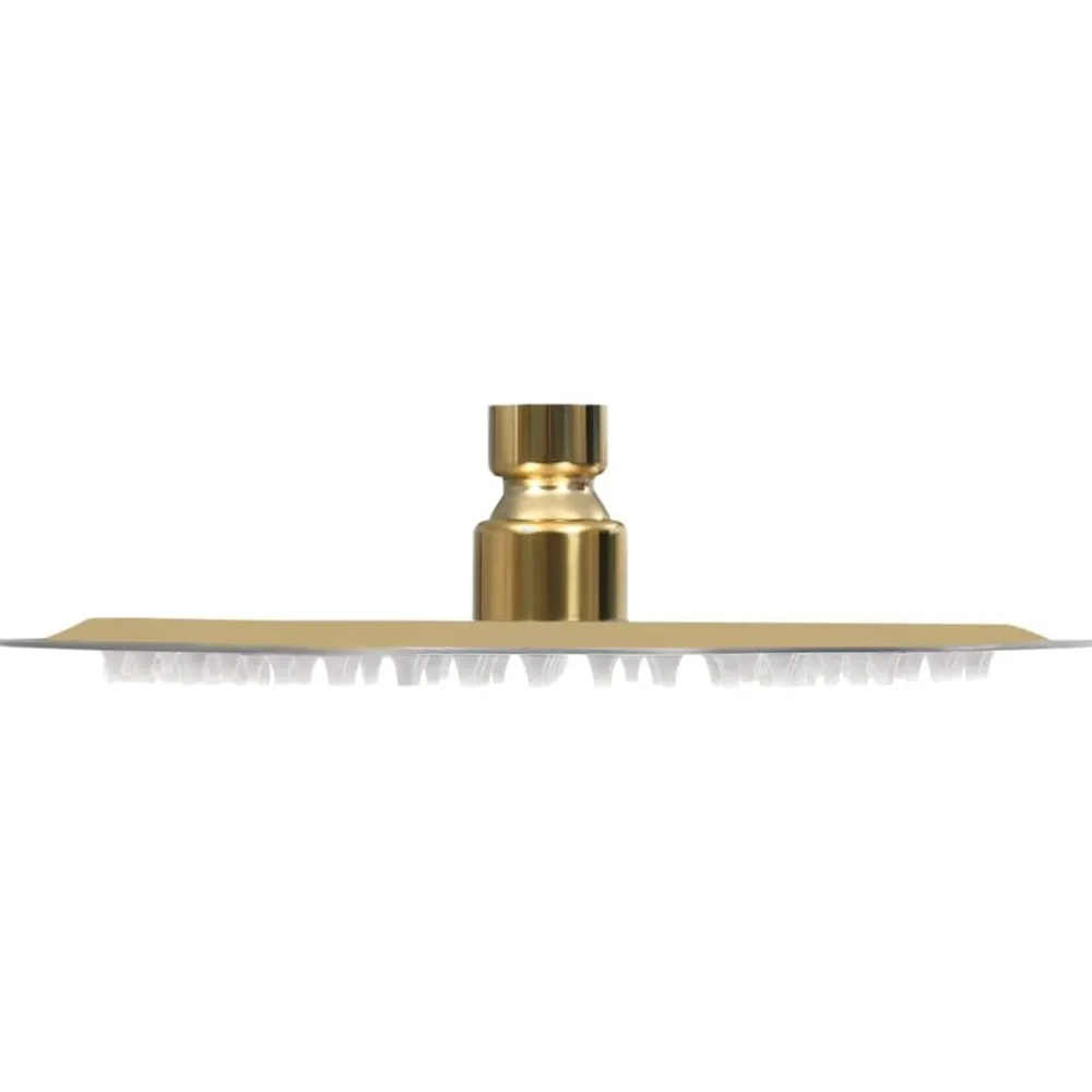 vidaXL Cabezal de ducha redondo efecto lluvia acero inox 20 cm Dorado Outlet