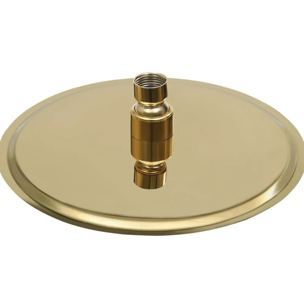 vidaXL Cabezal de ducha redondo efecto lluvia acero inox 20 cm Dorado Outlet