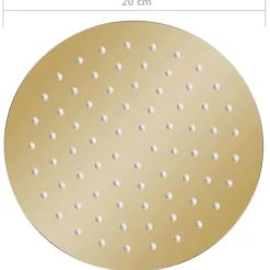 vidaXL Cabezal de ducha redondo efecto lluvia acero inox 20 cm Dorado Outlet